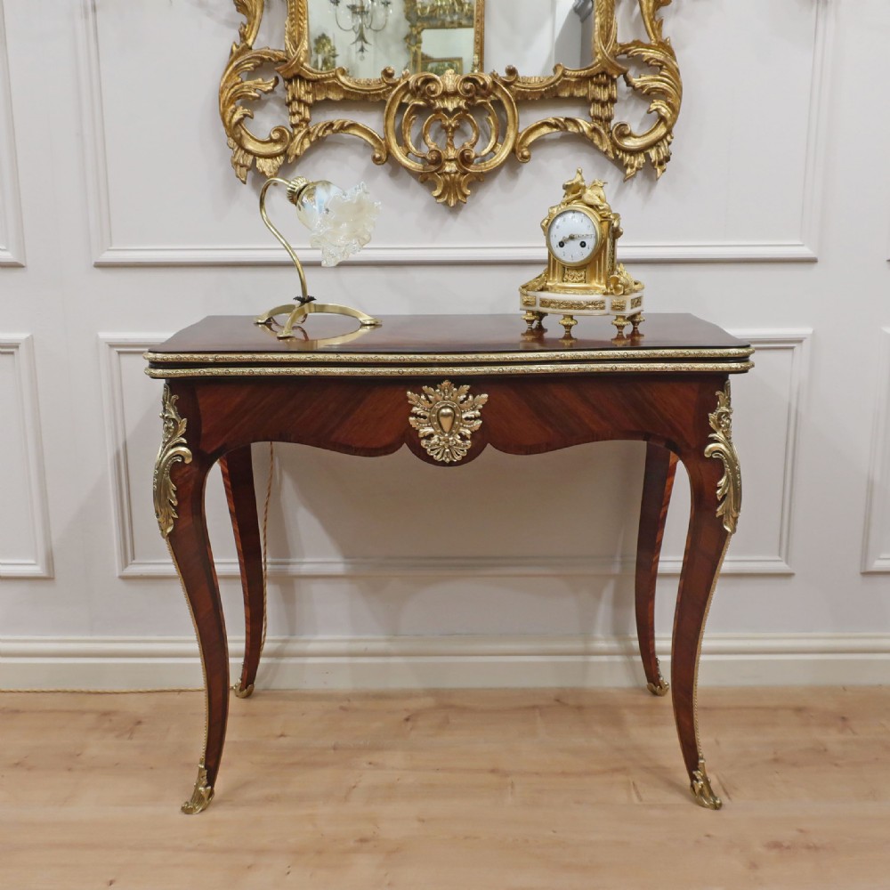 French Louis XV Style Satiné & Rosewood Side Table