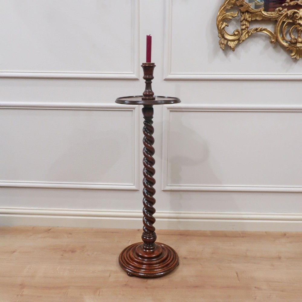 Jacobean Style Early Victorian Oak Candle Stand