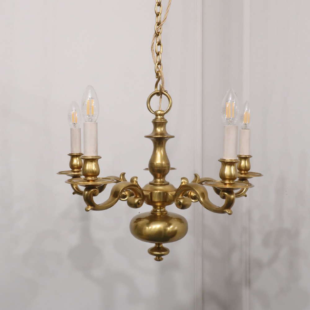 English Brass Chandelier Attributed to Faraday & Son