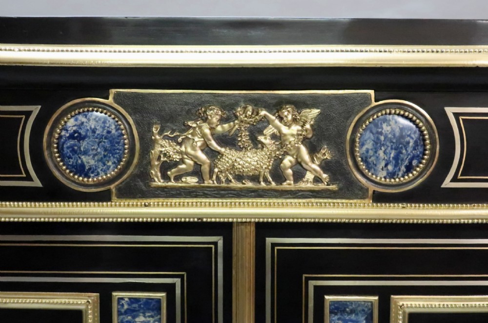 French Louis Philippe Ebonised  Side Cabinet Attributed to Monbro View IX