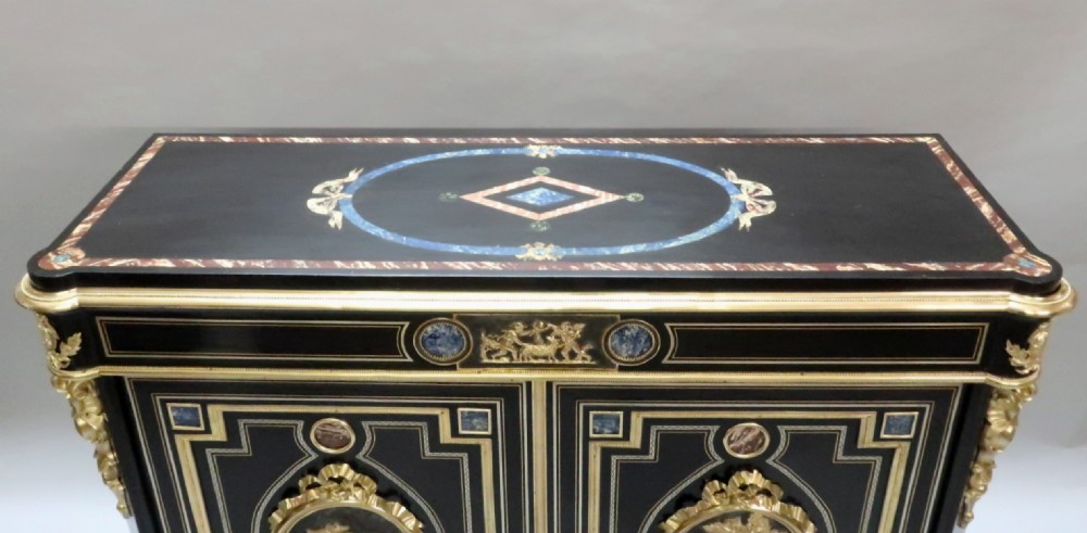 French Louis Philippe Ebonised  Side Cabinet Attributed to Monbro View X