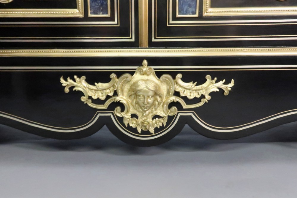 French Louis Philippe Ebonised  Side Cabinet Attributed to Monbro View XV