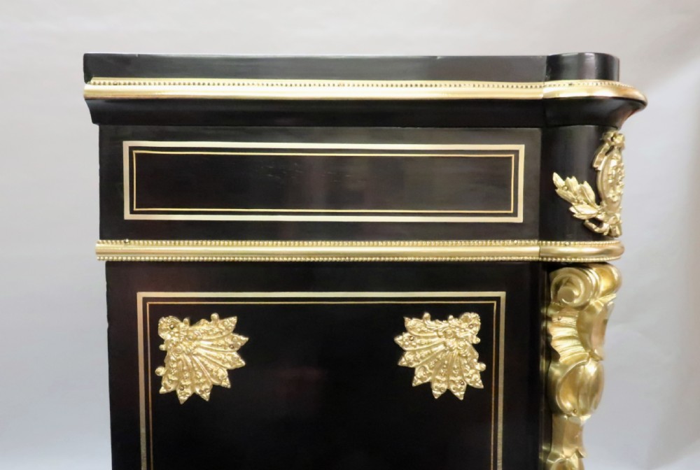 French Louis Philippe Ebonised  Side Cabinet Attributed to Monbro View XIX