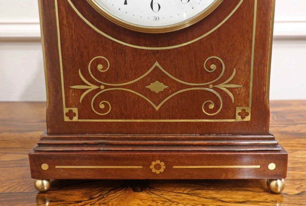 French Belle Epoque Mahogany Mantel Clock View IV