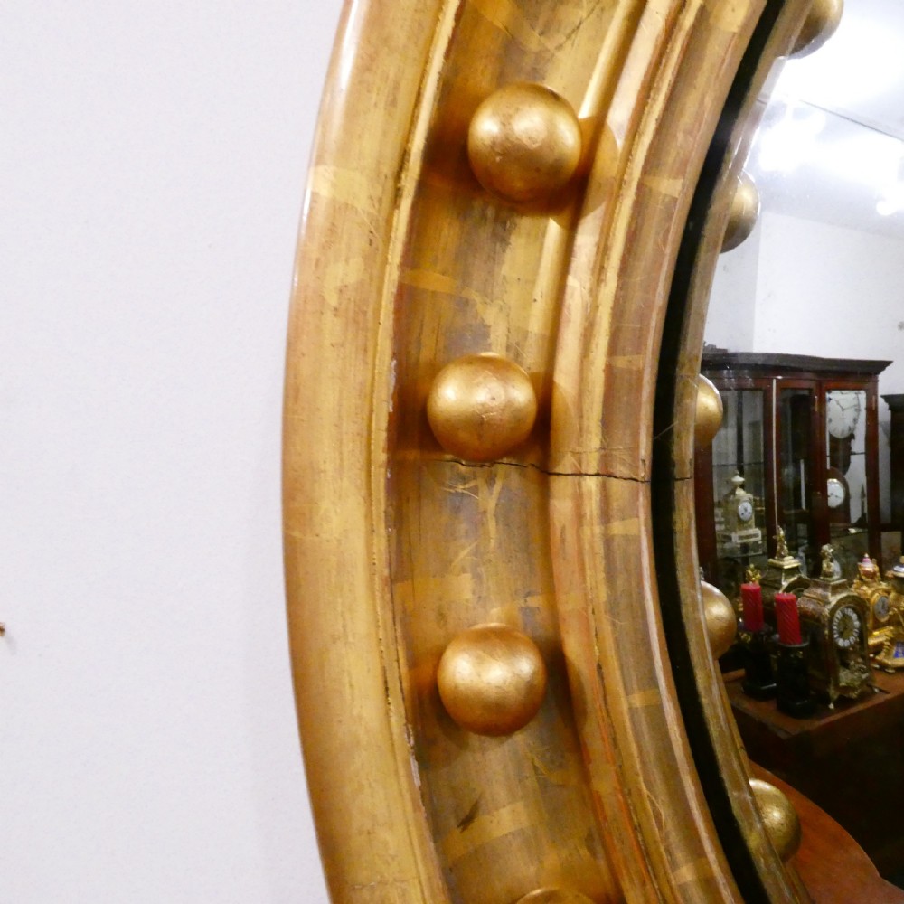 Regency Carved Giltwood Convex Wall Mirror View XI