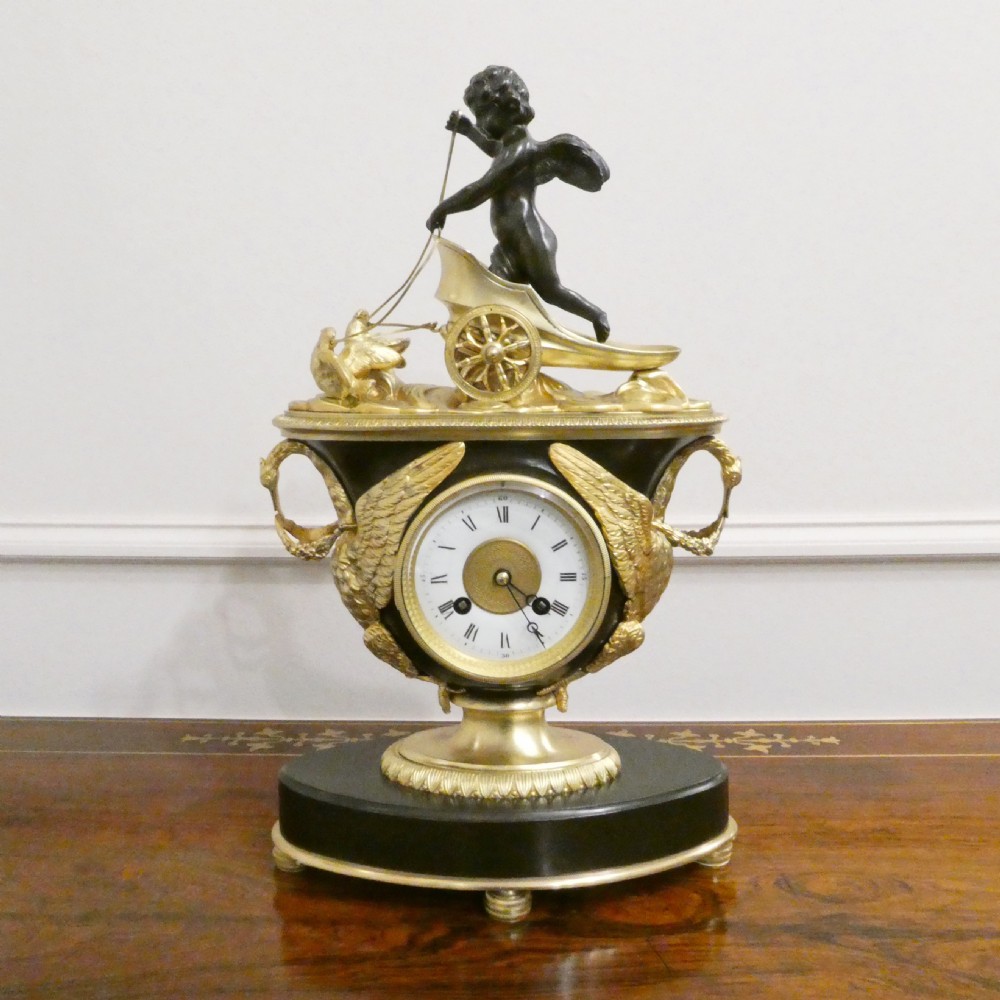 French Bronze & Gilt Bronze Mantel Clock Set by Japy Freres View II