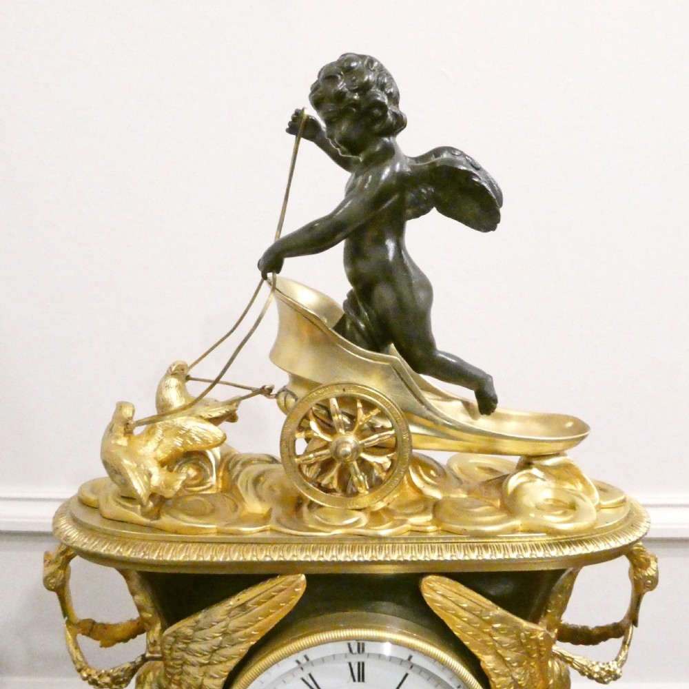 French Bronze & Gilt Bronze Mantel Clock Set by Japy Freres View V