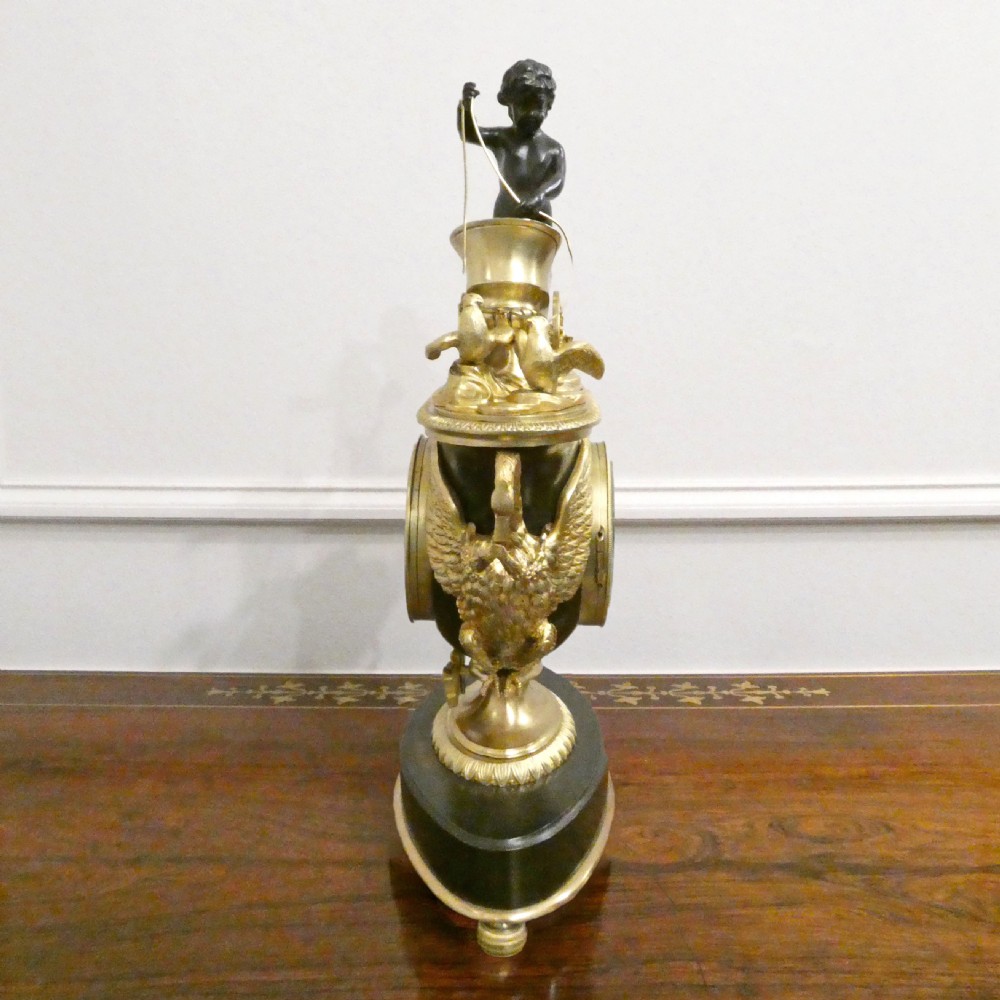 French Bronze & Gilt Bronze Mantel Clock Set by Japy Freres View X