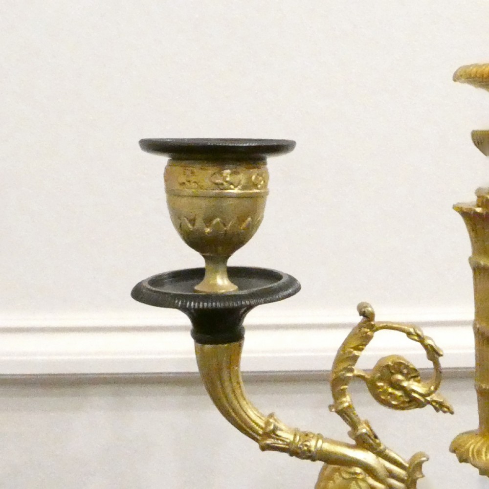 French Bronze & Gilt Bronze Mantel Clock Set by Japy Freres View XV