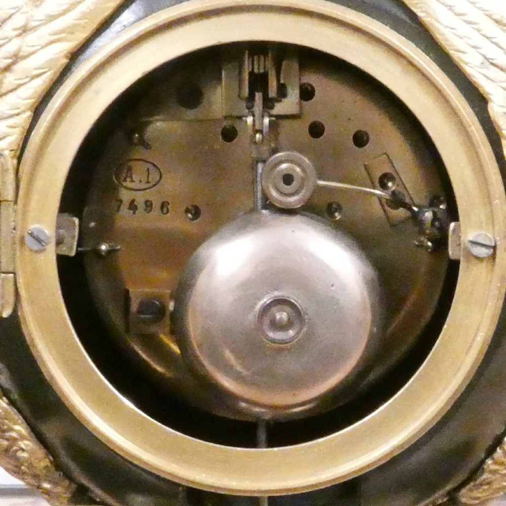 French Bronze & Gilt Bronze Mantel Clock Set by Japy Freres View XIII