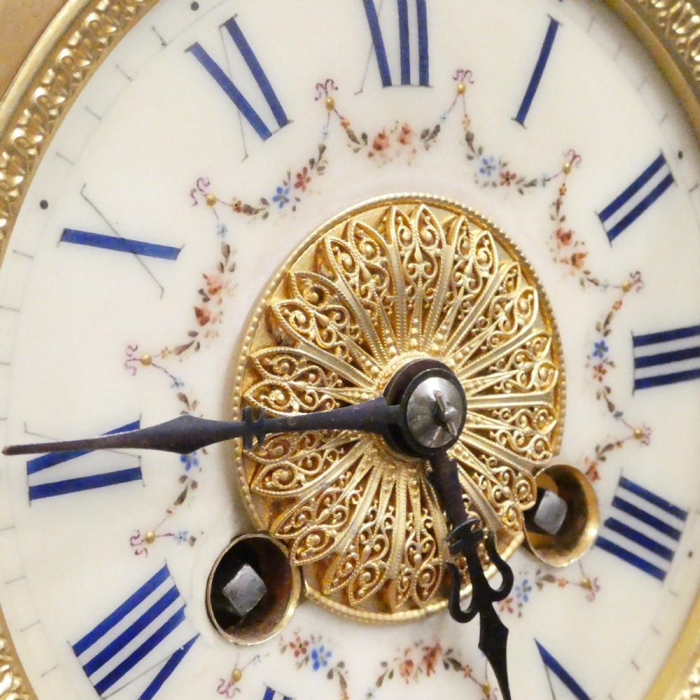 French Silver Four Glass Mantel Clock by Vincenti View IV