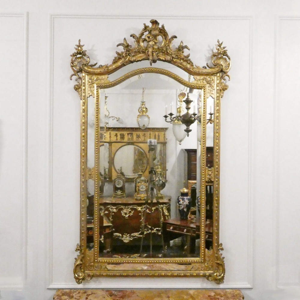 French 19th Century Gilt Wall Mirror in the Louis XVI Style