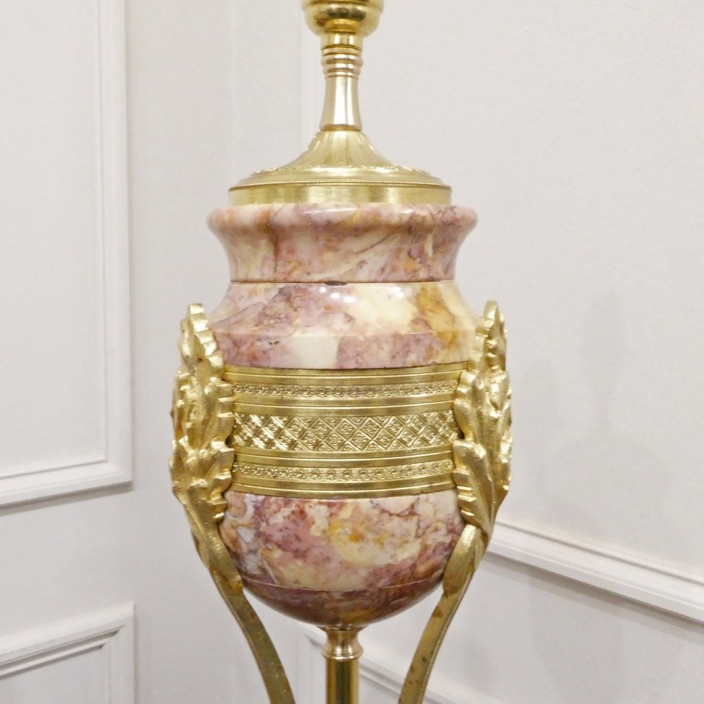 Pair of French Marble & Gilt Bronze Cassolette Table Lamps View IV