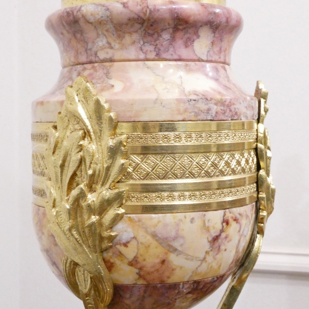 Pair of French Marble & Gilt Bronze Cassolette Table Lamps View V