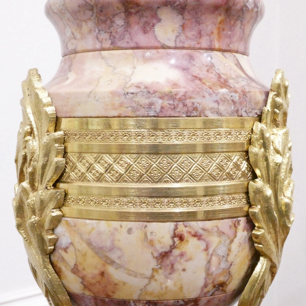 Pair of French Marble & Gilt Bronze Cassolette Table Lamps View VI