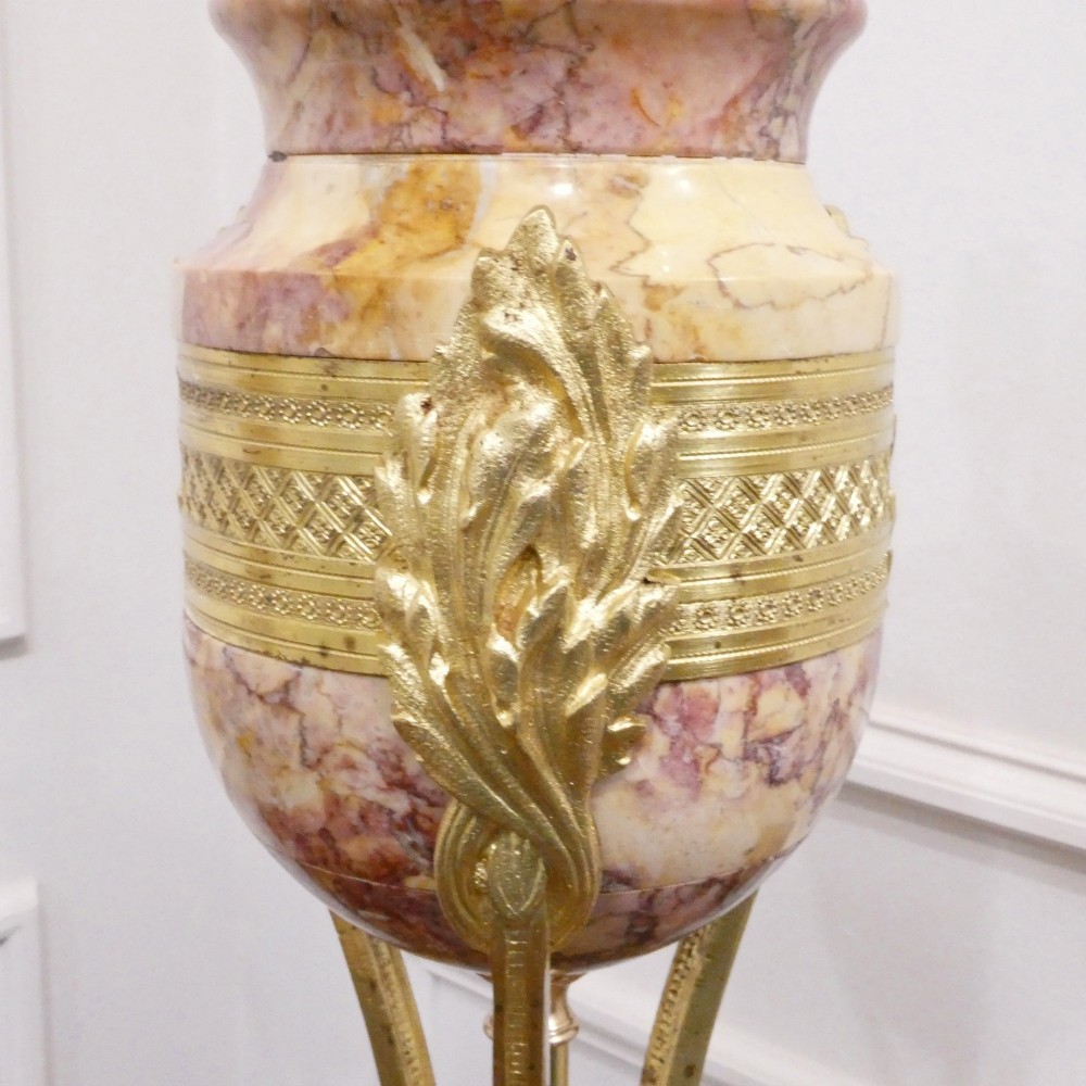 Pair of French Marble & Gilt Bronze Cassolette Table Lamps View VII