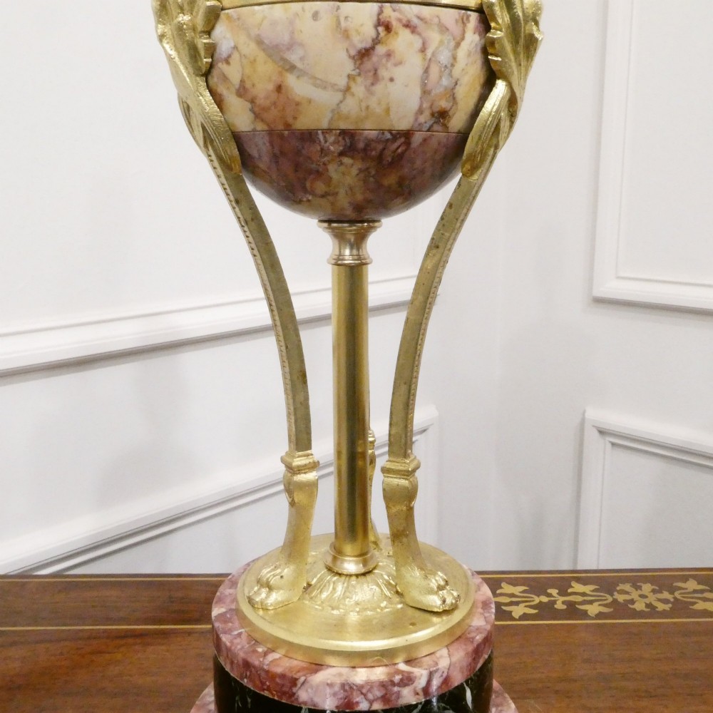 Pair of French Marble & Gilt Bronze Cassolette Table Lamps View IX
