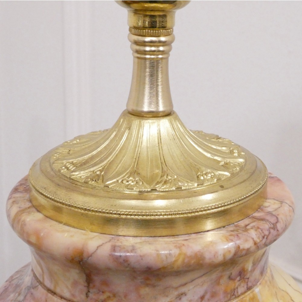 Pair of French Marble & Gilt Bronze Cassolette Table Lamps View VIII