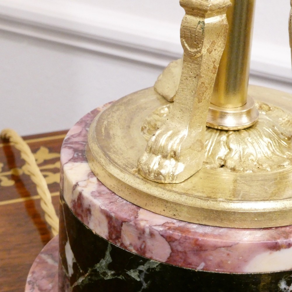 Pair of French Marble & Gilt Bronze Cassolette Table Lamps View XI