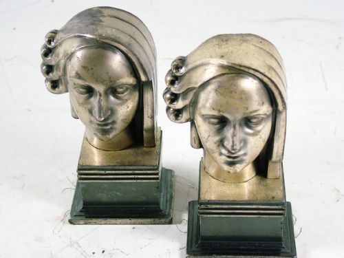 Stunning Pair of Machine Age/ Modernist American Art Deco Bookends C1925