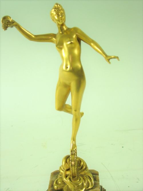 fig 1. French Art Nouveau Gold Gilt Bronze by Jean Garnier (1853-1910)