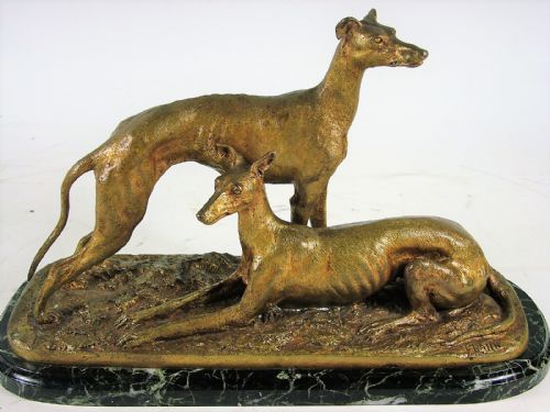Very Fine Original French Bronze Greyhound Study by Christophe Fratin C1840-50