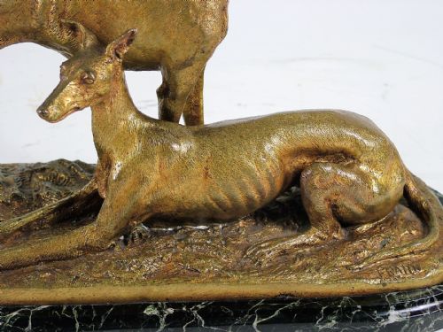 fig 1. Very Fine Original French Bronze Greyhound Study by Christophe Fratin c1840-50