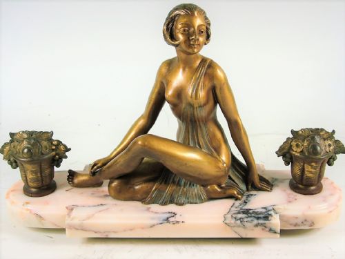 French Art Deco Nude Female Sculpture Attributed to Limousin C1925