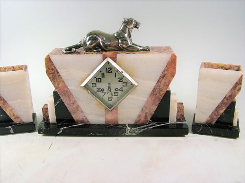 Original French Art Deco Panther Clock C1925