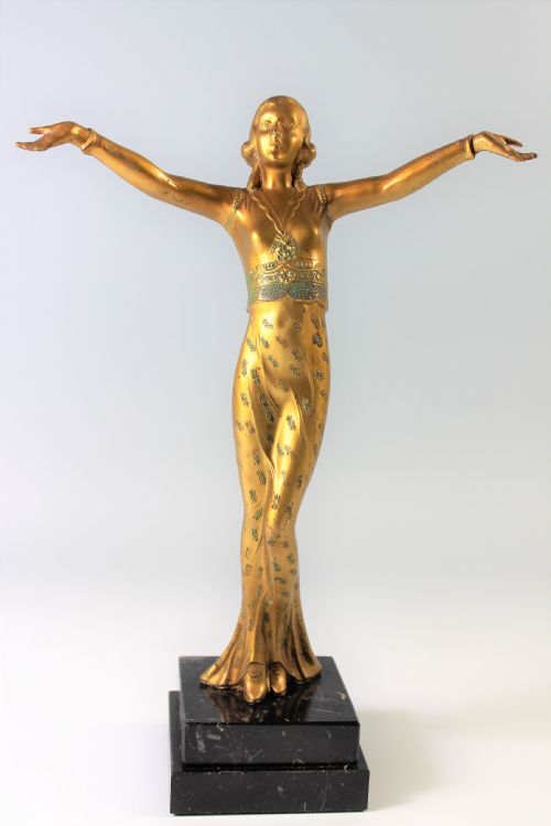 Original Austrian Art Deco Lorenzl Girl in Ballgown C.1930