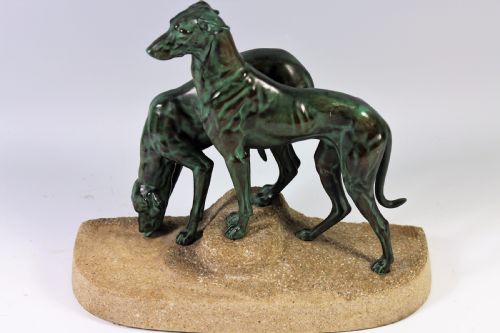 A Stunning Pair of French Art Deco Greyhounds by Jules Masson C1920-30