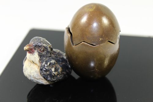 Franz Bergman, Austrian Cold Painted Bronze Chick C.1900