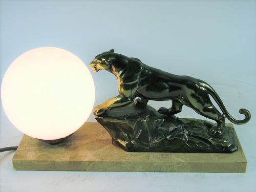 French Art Deco Panther Lamp C1925