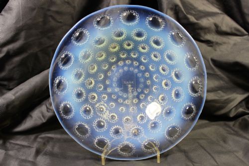 Rene Lalique, Art Deco Opalescent Asters Plate C.1935