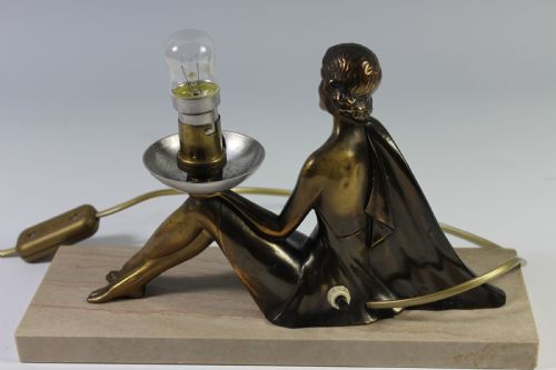fig 1. Balleste, French Art Deco Girl with Lamp, Circa 1920-30