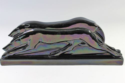 Charles Lemanceau, Pair French Art Deco Greyhounds, Circa 1920-30