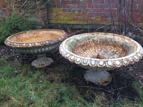 75cm Original Victorian Cast Iron Garden Planters C.1850