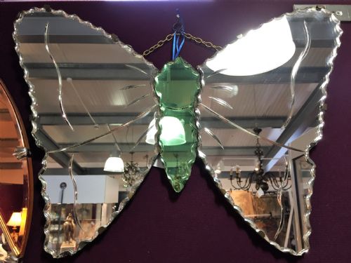 English Art Deco Butterfly Mirror, Circa 1930s
