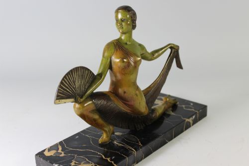 fig 1. Balleste, French Art Deco Spanish Fan Dancer Bronze, circa 1925