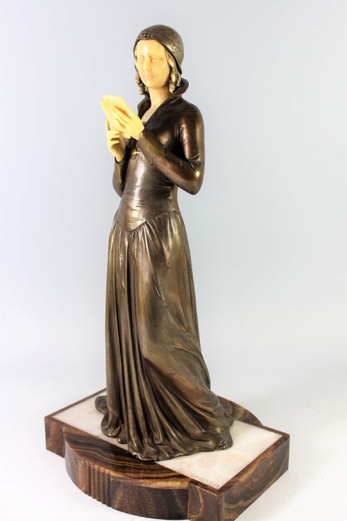 fig 1. Menneville Large Art Deco Female Statue