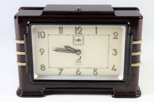 Jaz French Art Deco Bakelite Alarm Clock Made C.1930