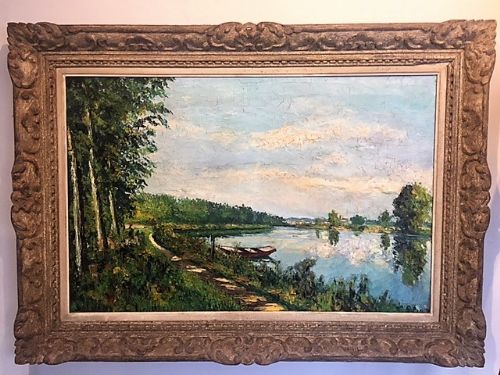 Jac Laube French Impressionist 114cm Landscape Painting C.1930