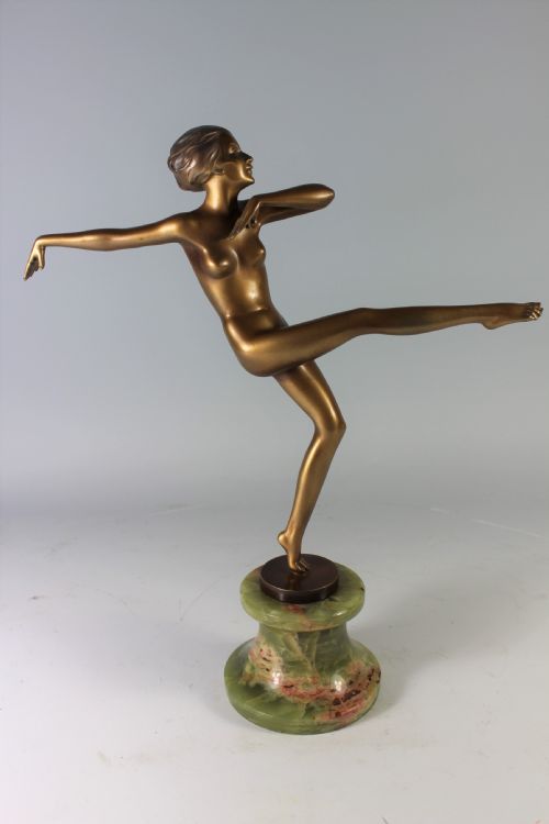 Lorenzl Austrian Bronze "High Kick" Female Dancer C.1930