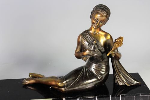 fig 1. BALLESTE, FRENCH ART DECO LADY AND SWAN c.1930s