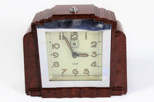 Jaz French Art Deco Bakelite Alarm Clock Made C.1930