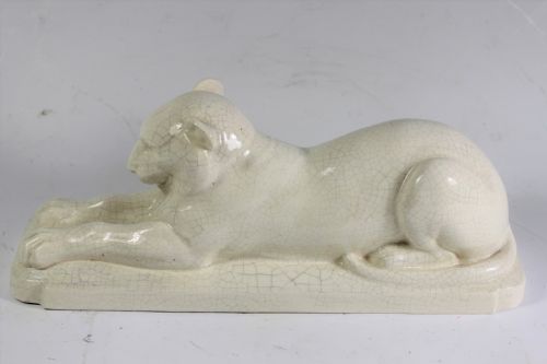 French Art Deco Craquele Panther C1920