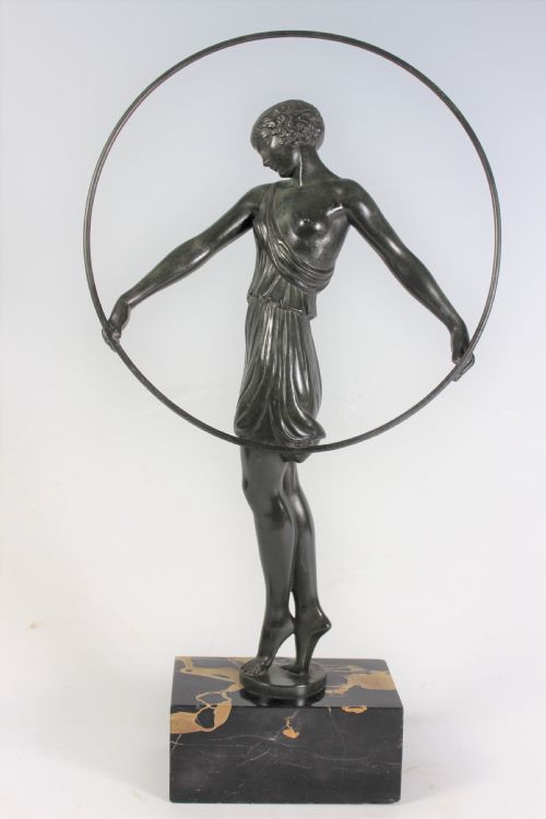 Pierre Le Faguays 46cm Art Deco "Dancer with Hoop" C.1930