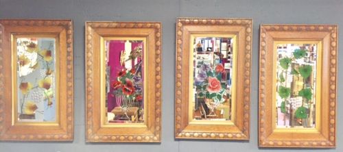 The Changing Seasons - Set of 4 Art Nouveau Mirrors in Oak Frames C.1900