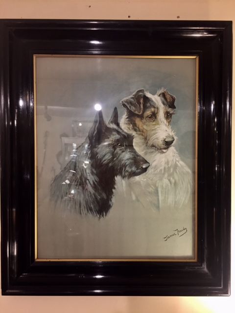 Fannie Moody Original Watercolour of Terriers C.1920