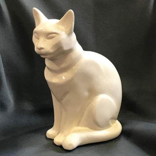French Art Deco Craquele Cat by Nagel C.1930